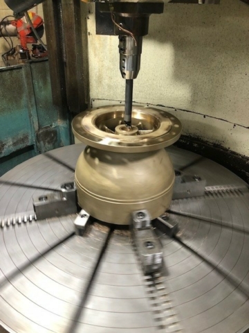 machining, vertical turret lathe, pump repair